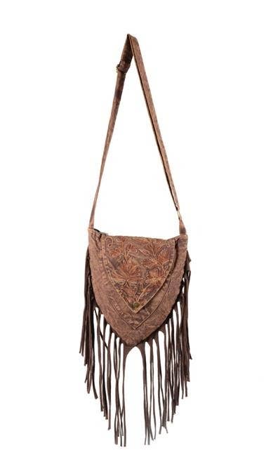 Triangle Boho Shoulder Bag | Stonewashed Cotton | Handmade