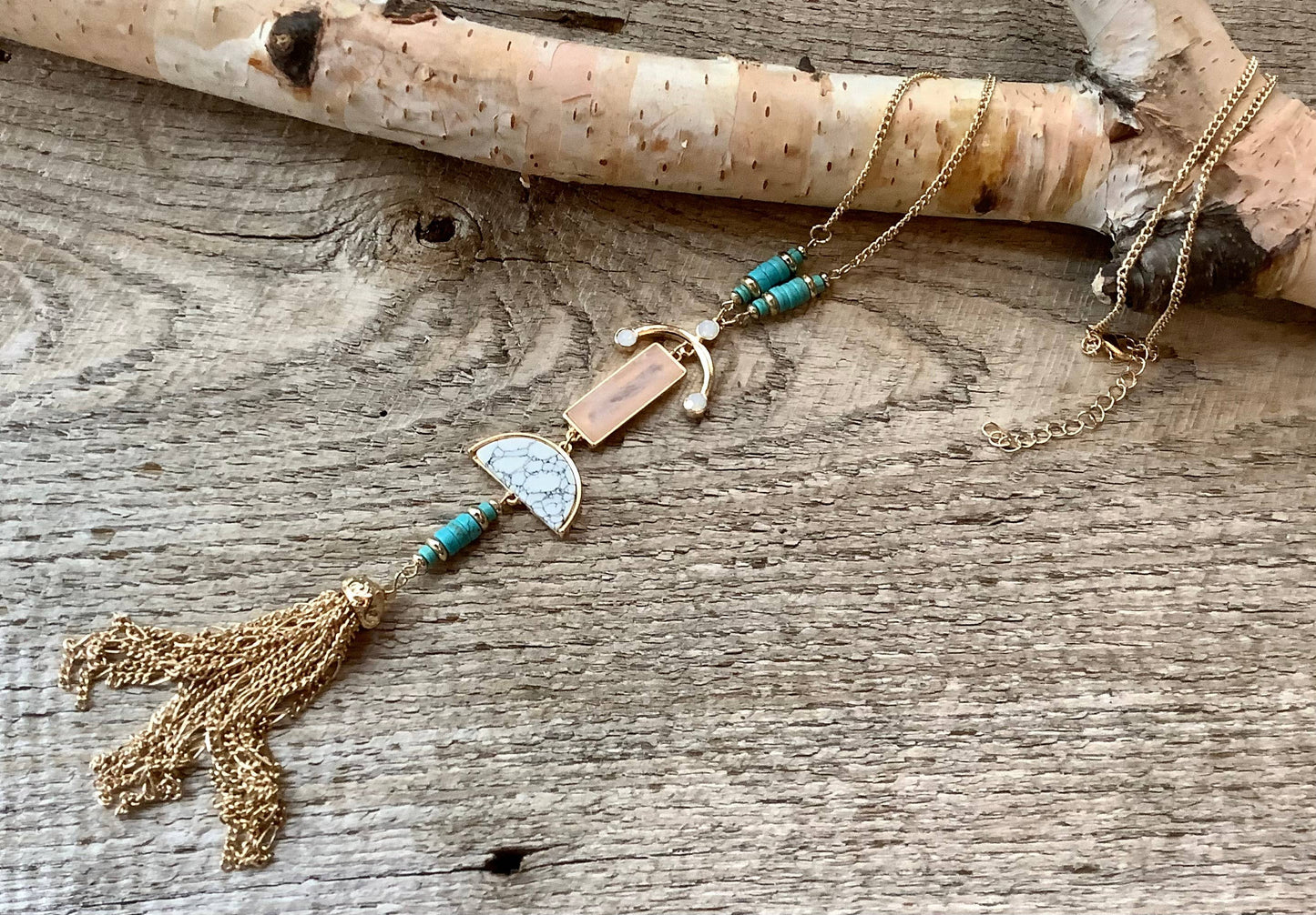 Necklace, tassel gold necklace