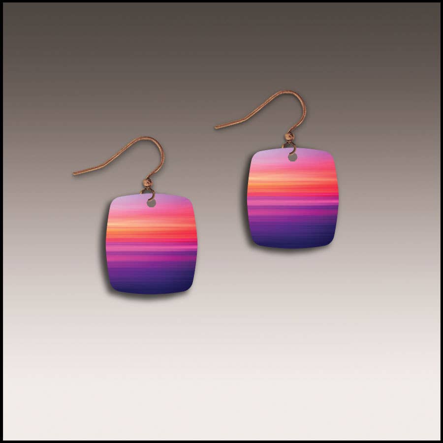 Sunset Beach Button Drop Handmade Earrings
