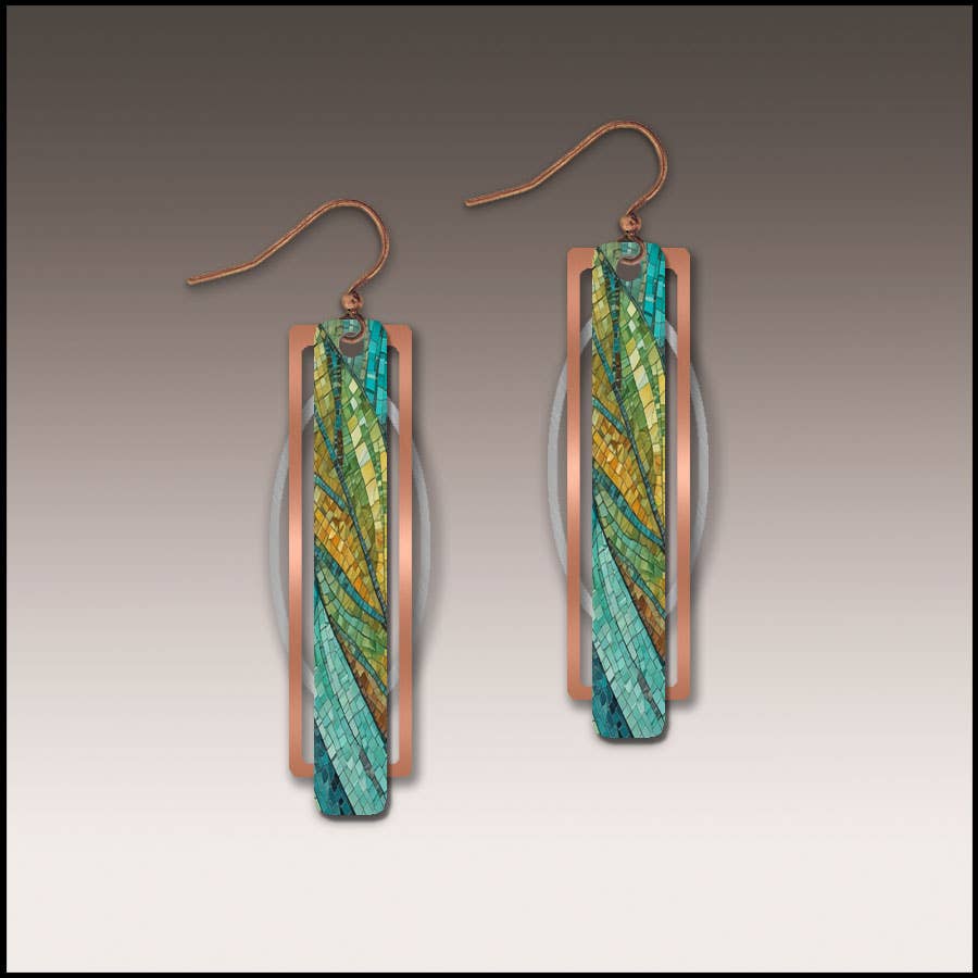 Dunes Mosaic Geometric Metal Accent Earrings