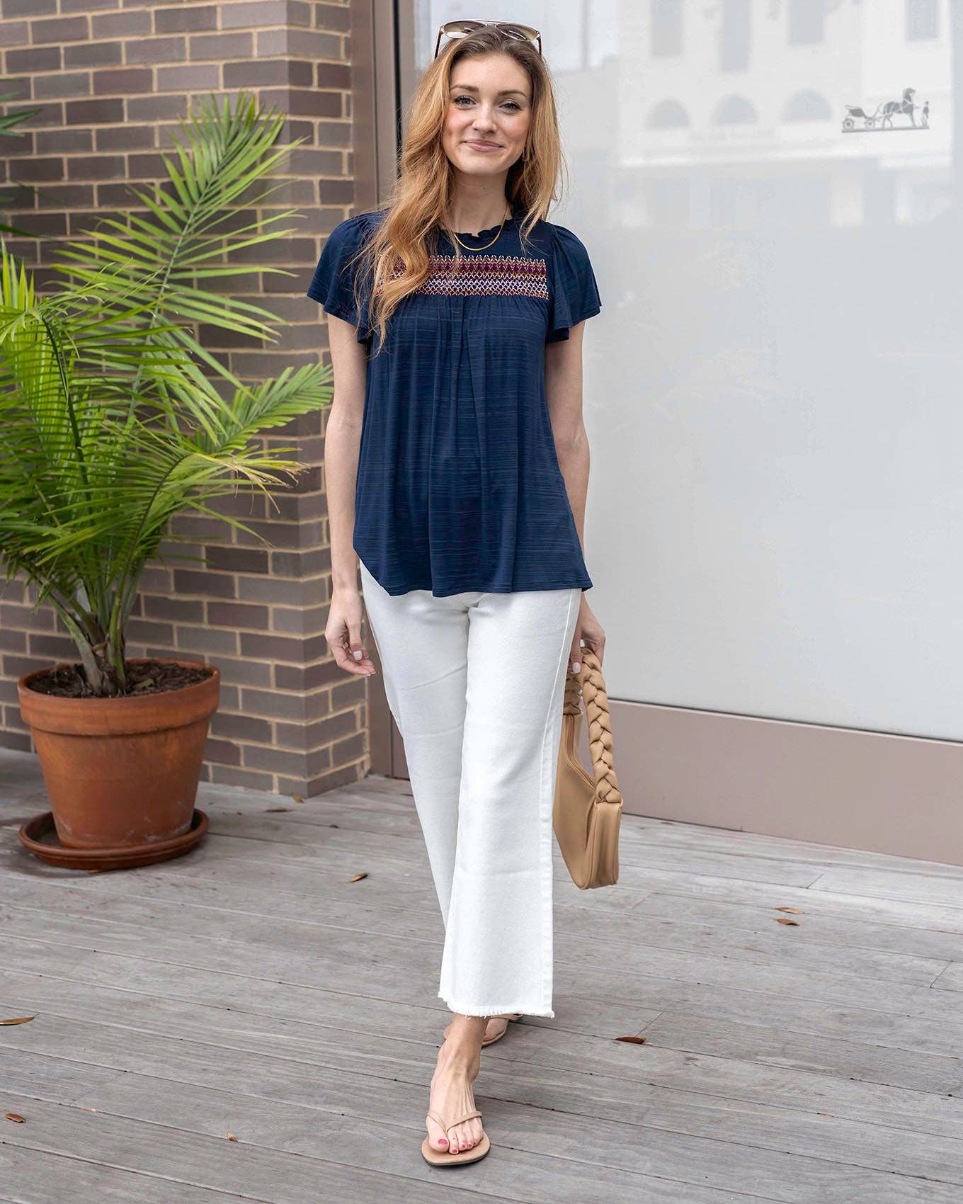 Cropped White Wide Leg Denim