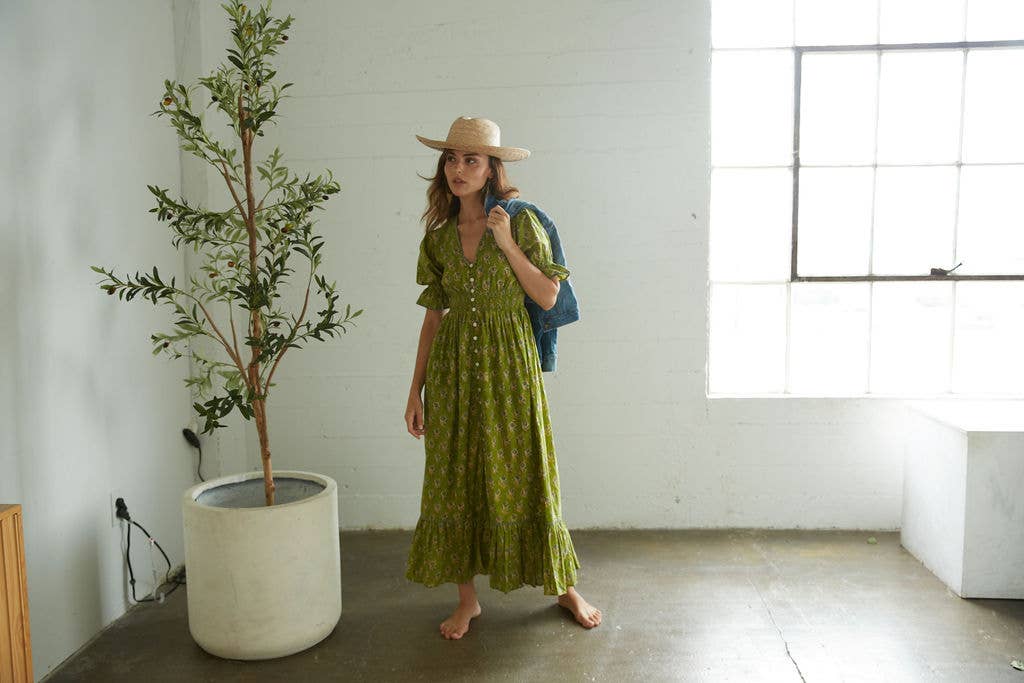 Hand Block Printed Maxi Dress