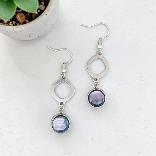 Paua Shell & Stainless Earrings