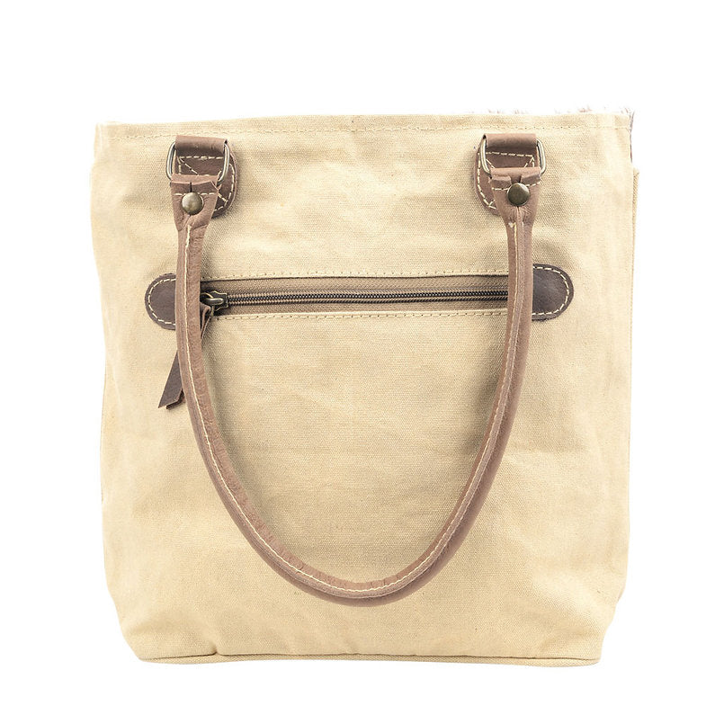 Cowhide Canvas Tote With Star