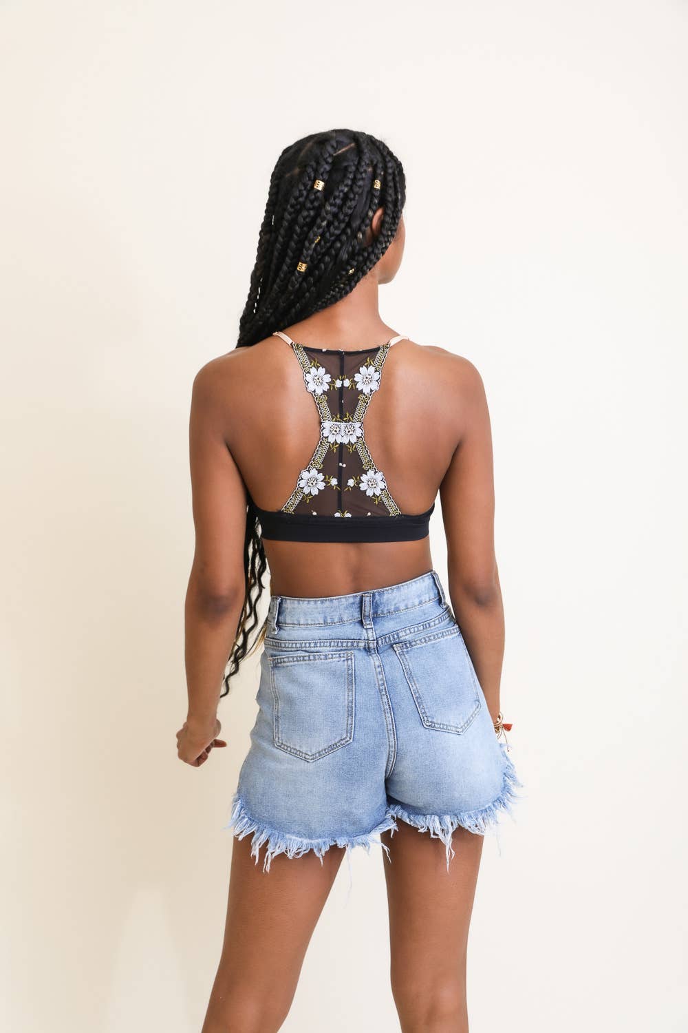 Feminine & Cute Floral Lattice Bralette – Leto Original