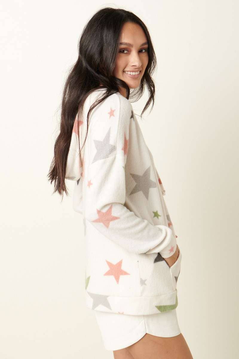 Hacci Brushed Hooded Pullover