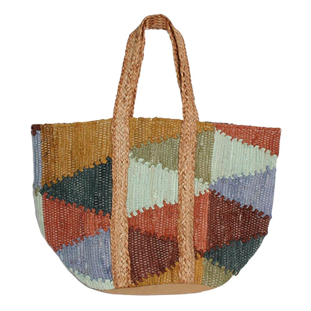 Oversized Boho Woven Carryall Shoulder Tote Bag