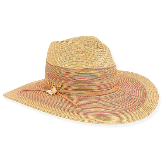 Tan, Paper Straw/Polybraid Safari, Brim 4"