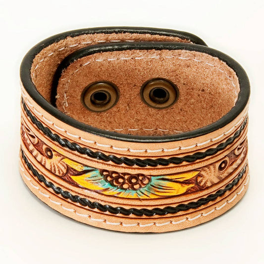ADBRF152 Hand tooled Genuine Leather Bracelet women