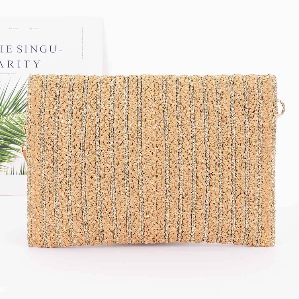 Handmade Metallic Braided Envelope Clutch