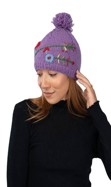 Elegant French Lilac Beanie Arina Hat for Winter Fashion
