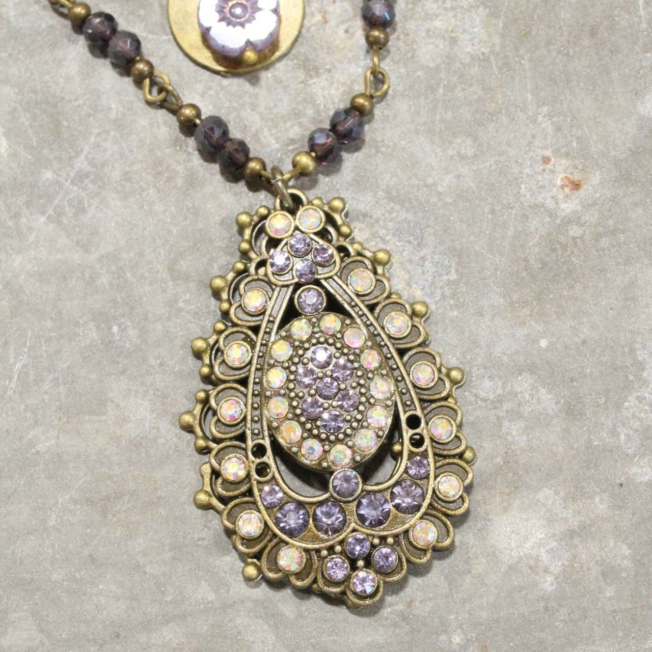 Rich In Purple Bling Layered Necklace