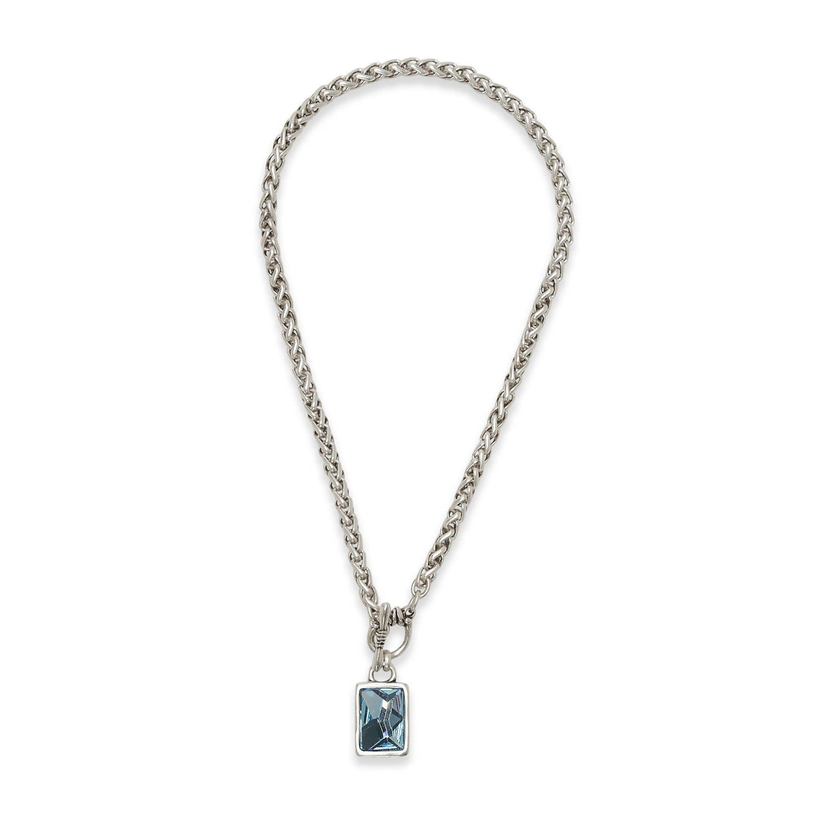 Handmade Aqua Cosmo Pewter Necklace - NN3525