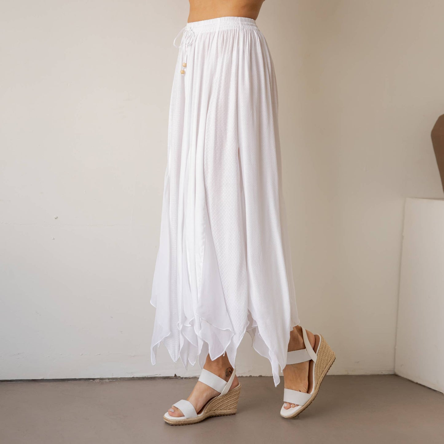 Artisan Bohemian Patchwork Handkerchief Maxi Skirt NEW