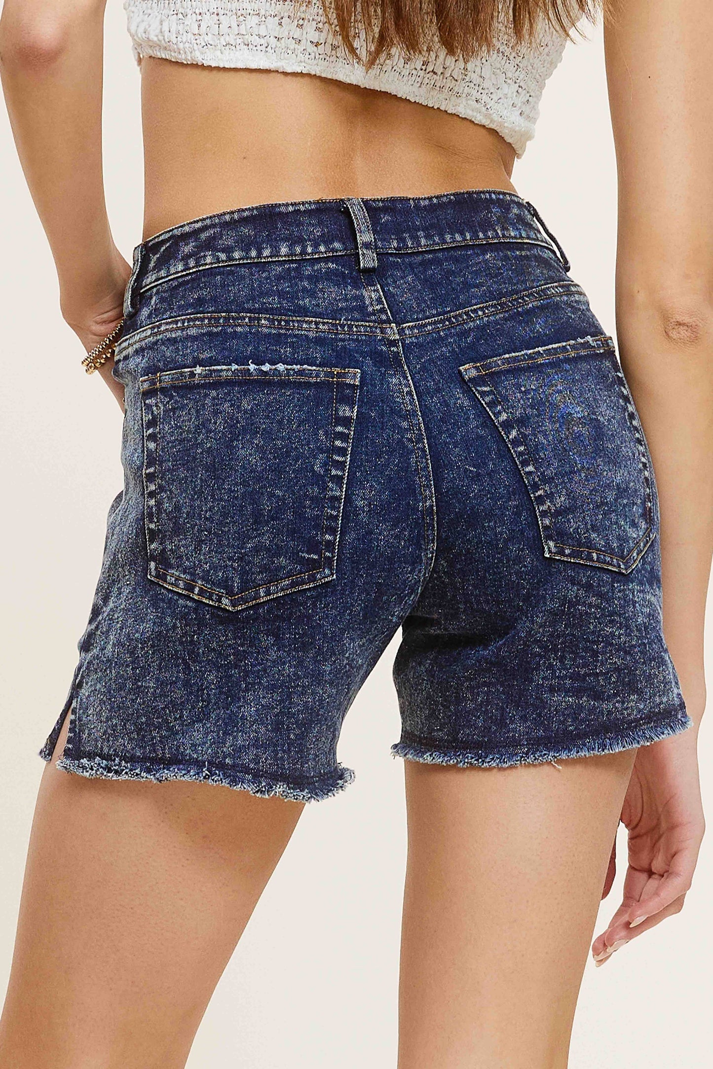 HCP4224-Basic Colored Denim Shorts Game Day Halloween