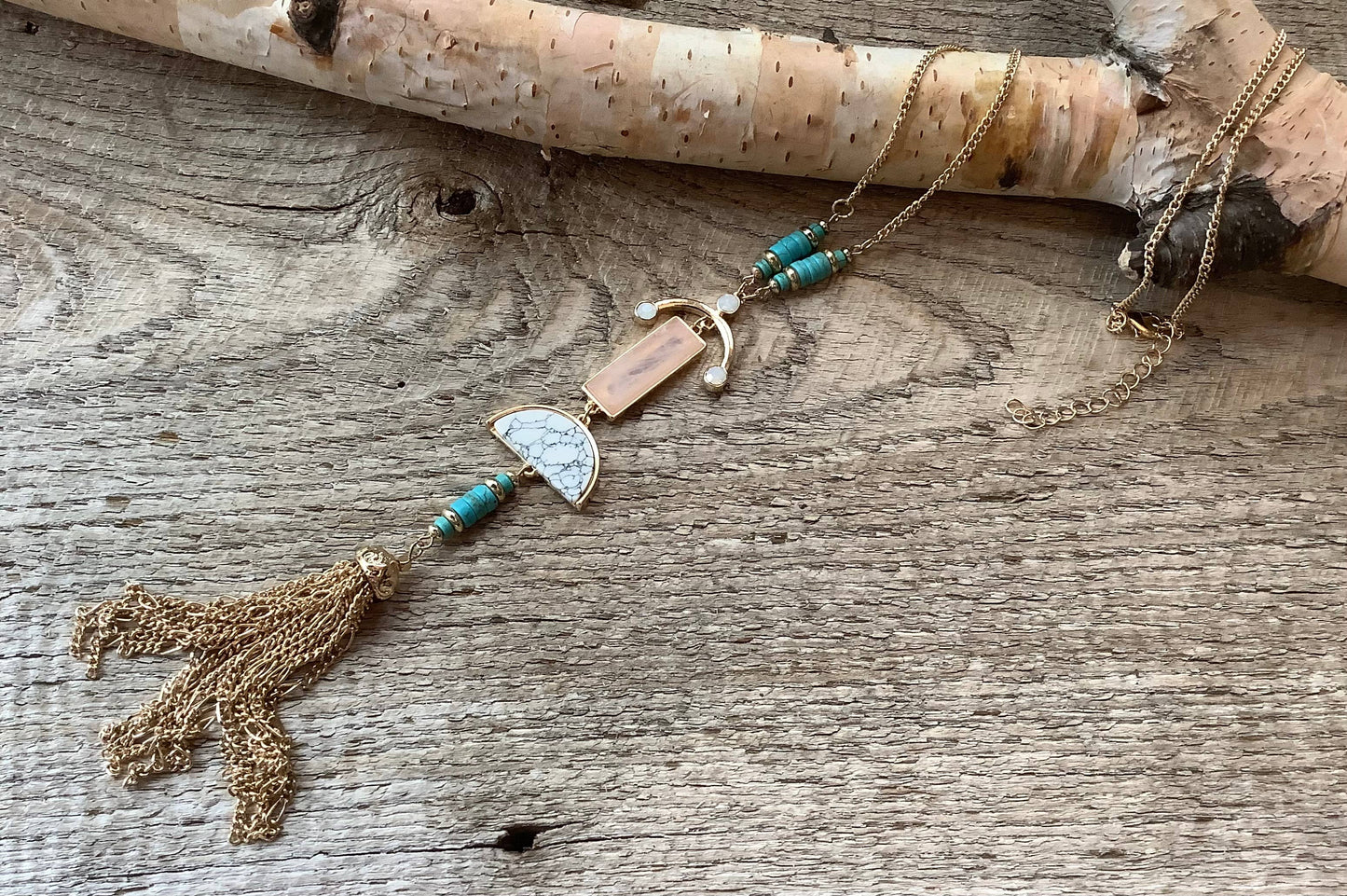 Necklace, tassel gold necklace