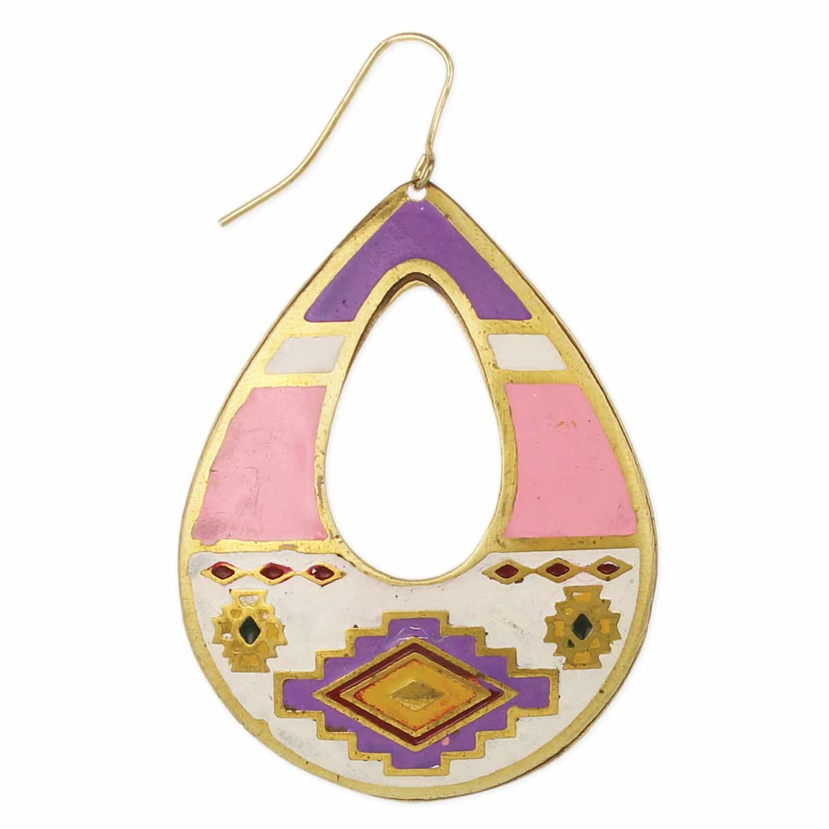 Prairie Princess Pastel Aztec Teardrop Earrings