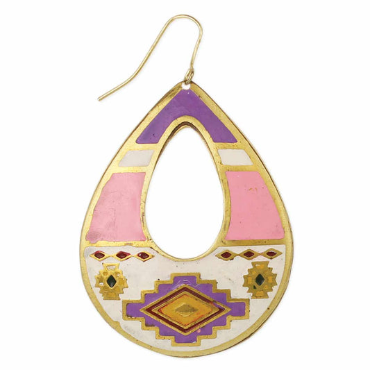 Prairie Princess Pastel Aztec Teardrop Earrings
