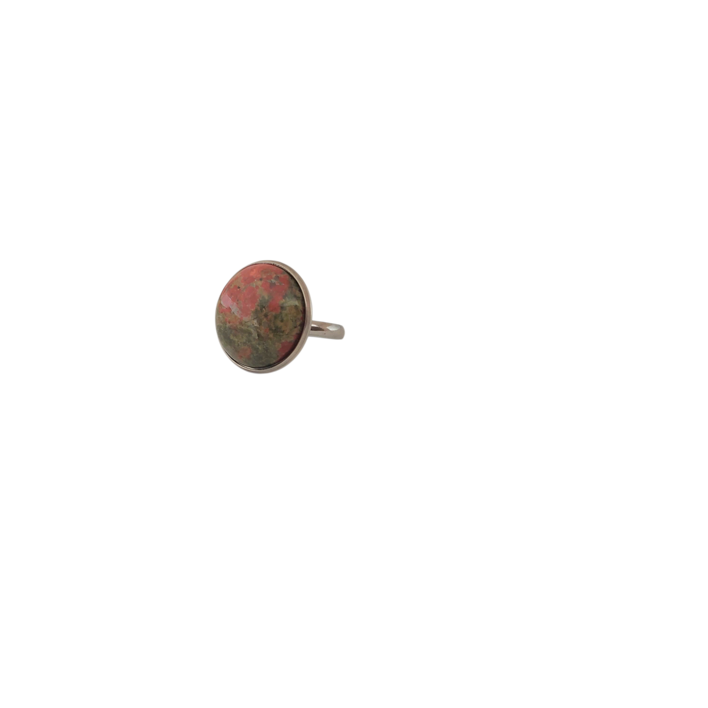 Unakite & Stainless Adjustable Ring