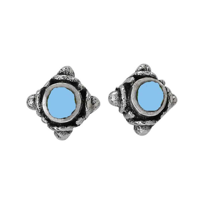 Spring Rain Turquoise Sterling Silver Studs