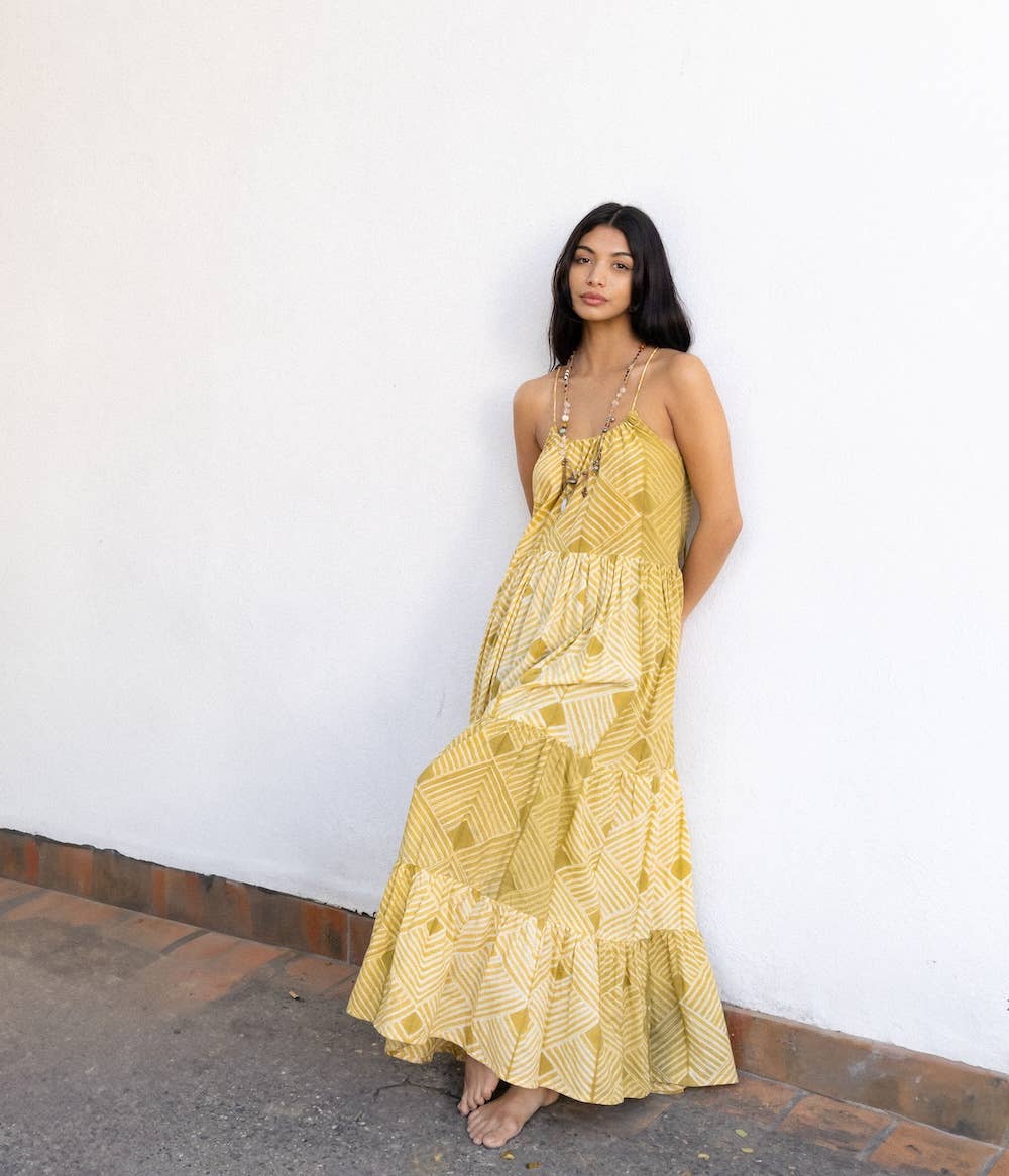 Shibori Hand-Dyed Maxi Dress (Udvita)