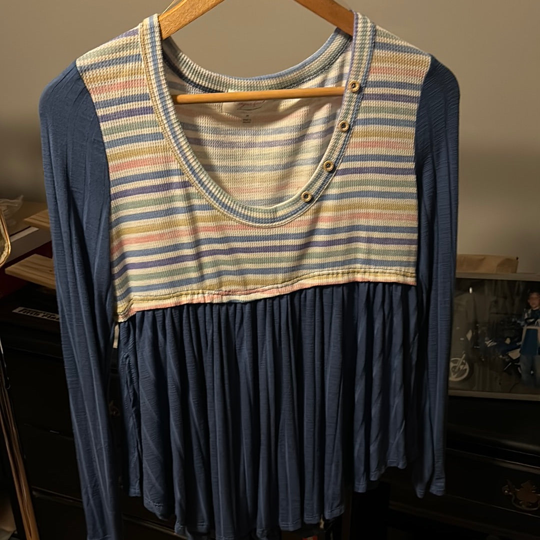Blue Babydoll Top