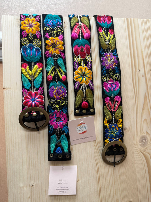 Embroidered Boho Belts