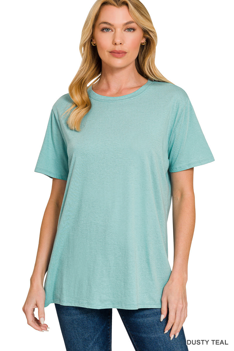 Cotton Boyfriend Round Neck Tee
