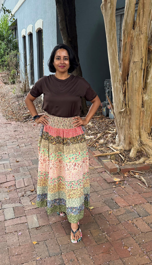 Blue Sky Smocked Top Tier Skirt