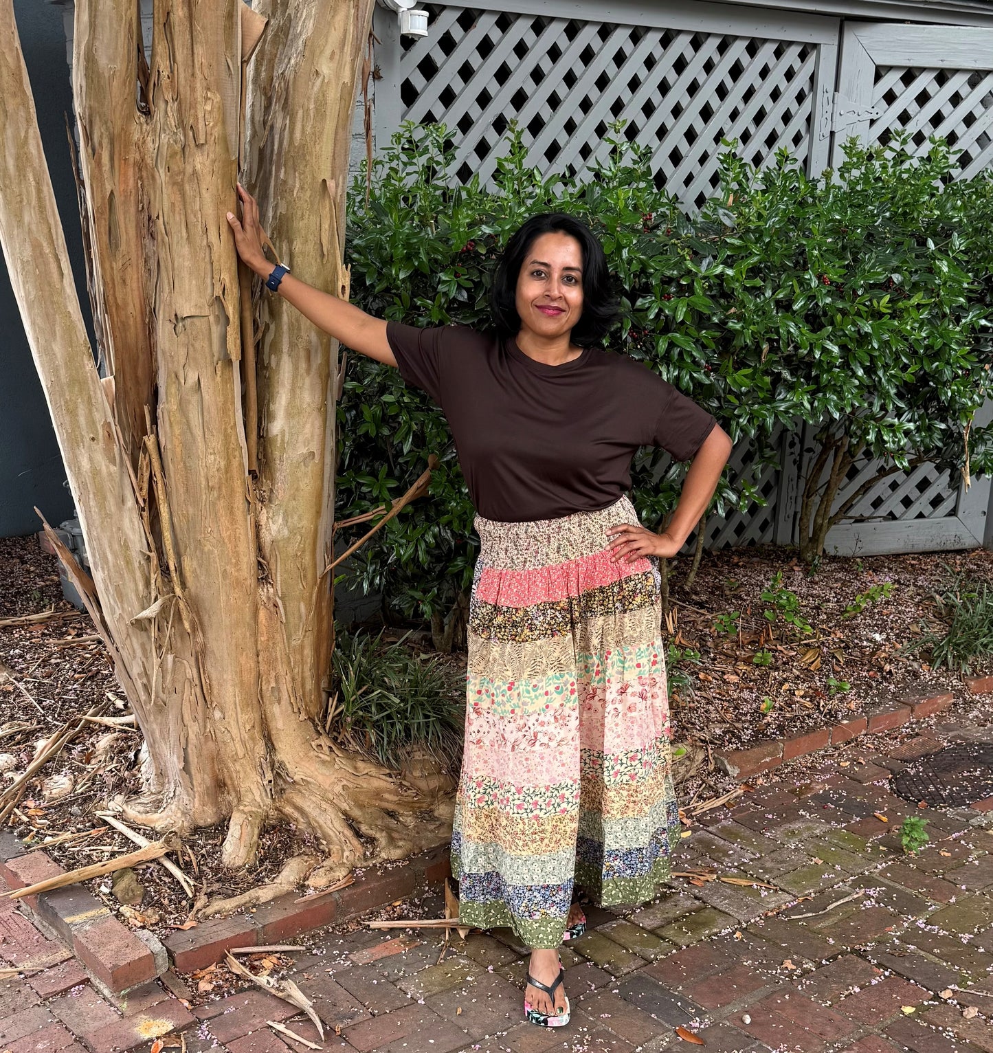 Blue Sky Smocked Top Tier Skirt
