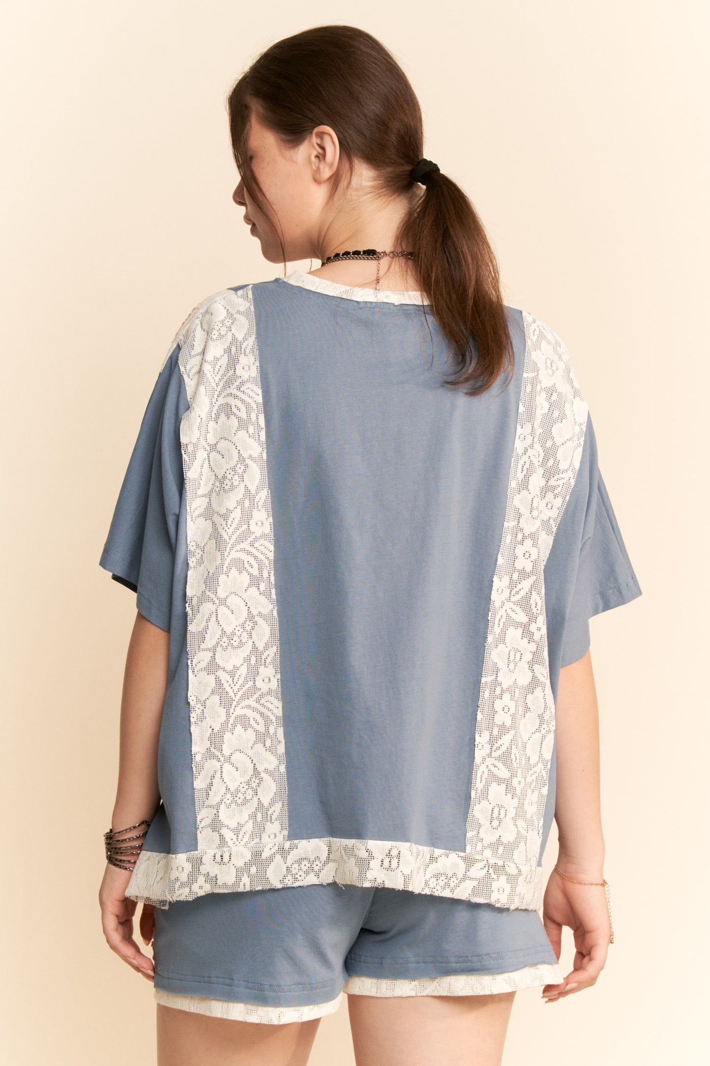 Floral Patchwork V neck Top