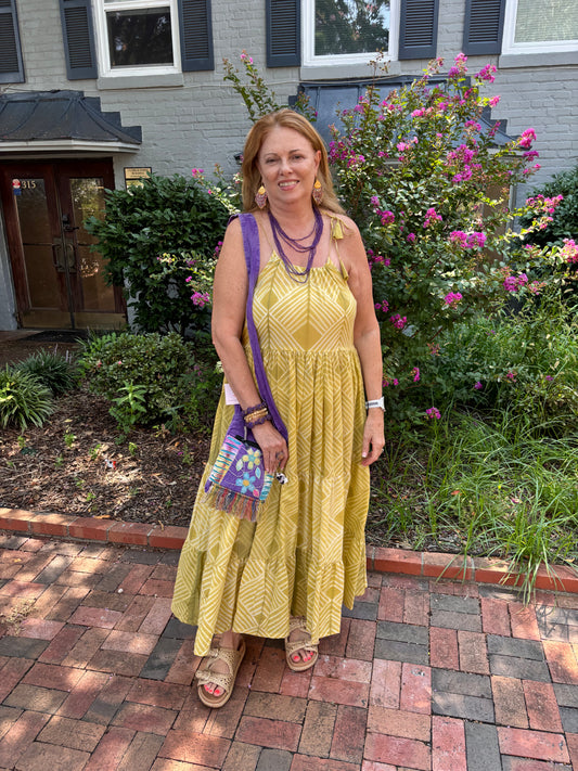 Shibori Hand-Dyed Maxi Dress (Udvita)
