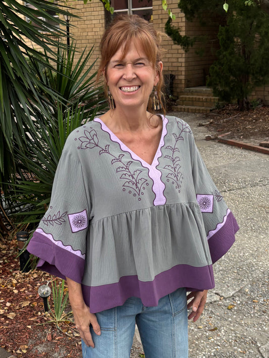 Boho Blossom Peasant Blouse