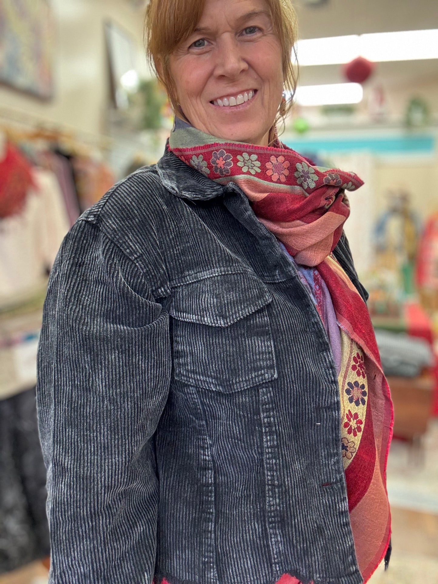 Washed Corduroy Button Jacket