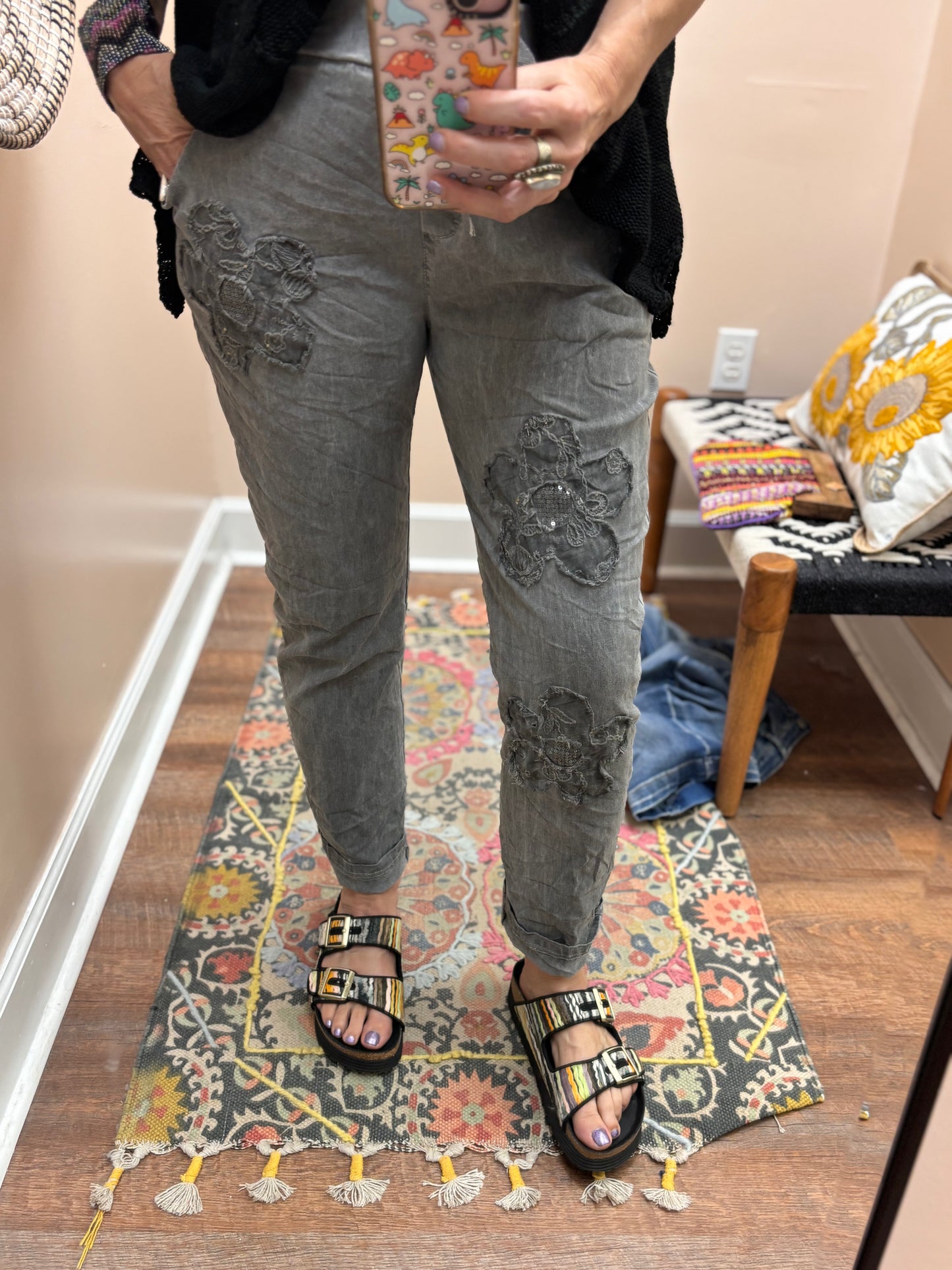 Patch Flower Pants