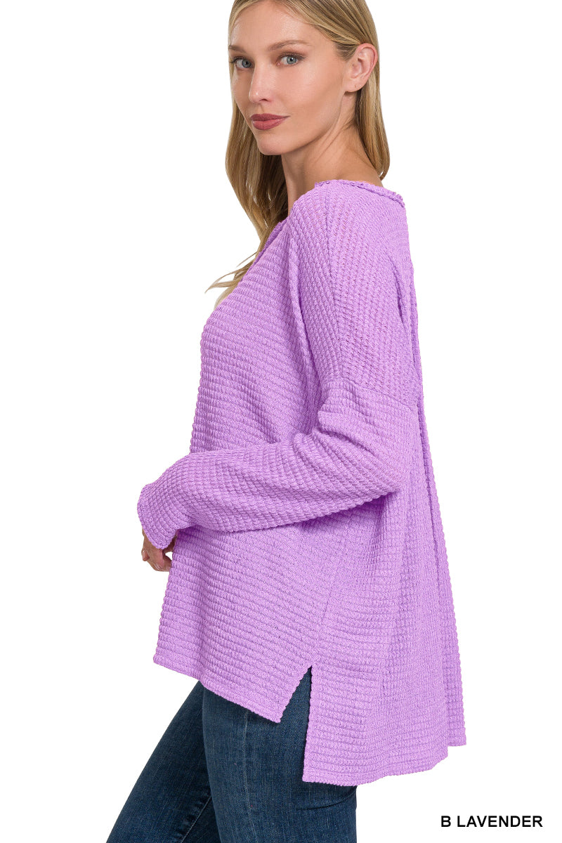 DOLMAN LONG SLEEVE BOAT NECK JACQUARD SWEATER