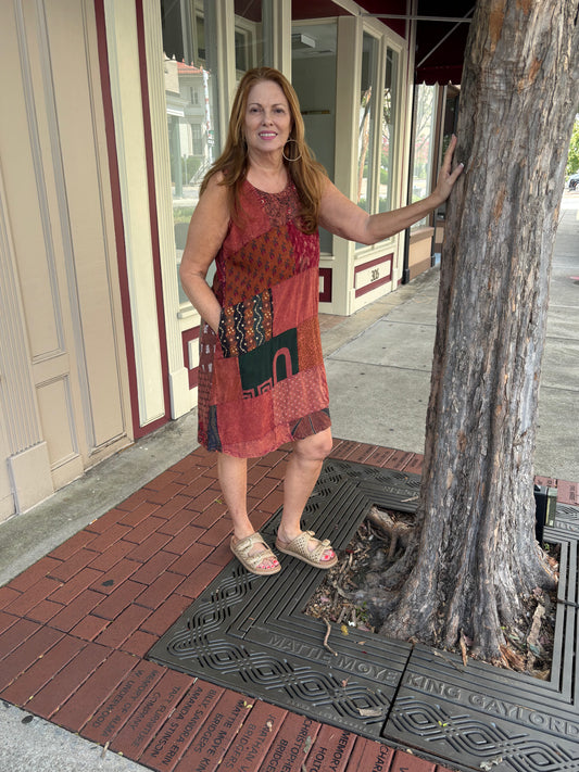 Sunset Serenade Patch Dress