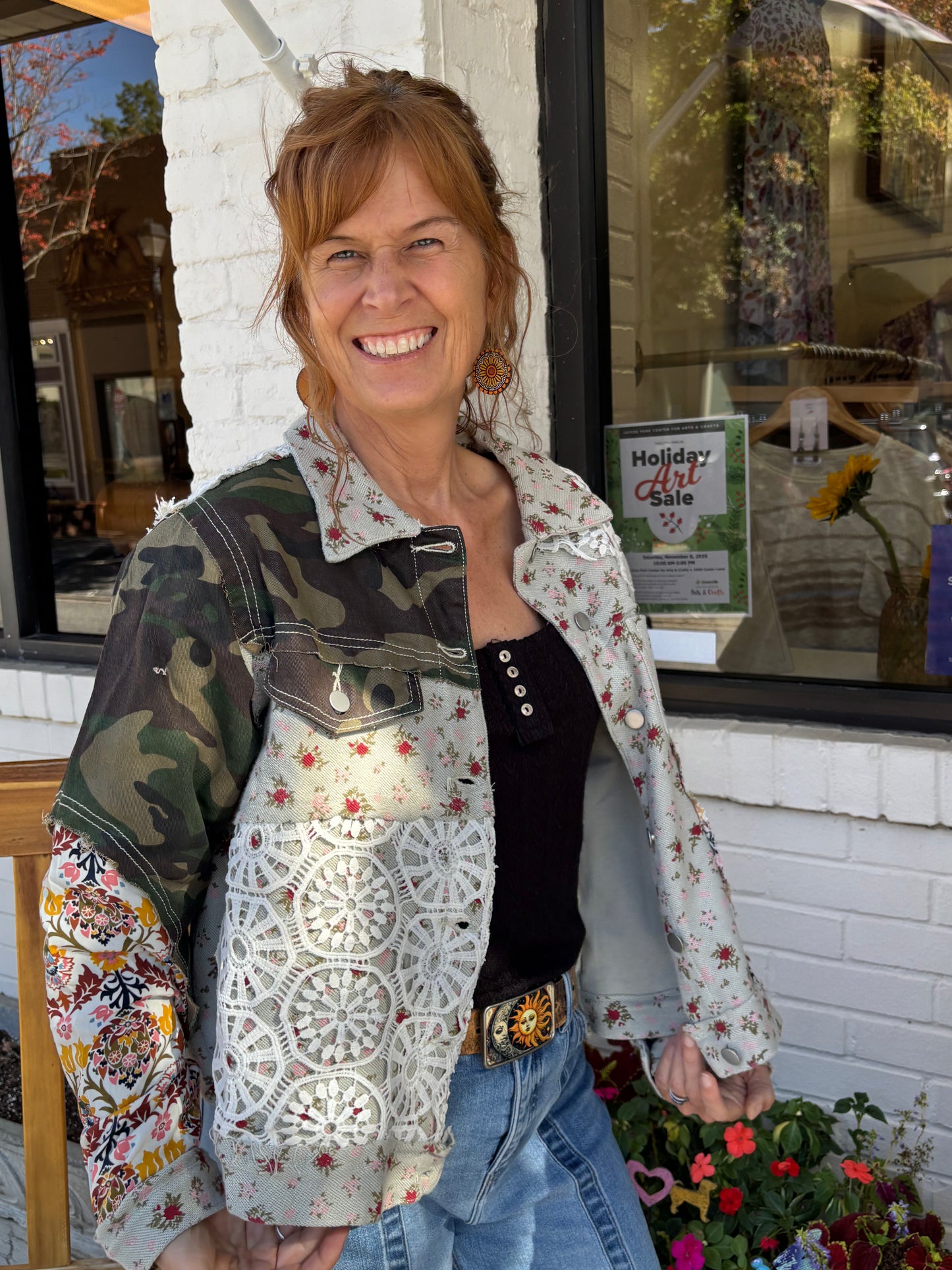 Camo Floral Patchwork Jacket