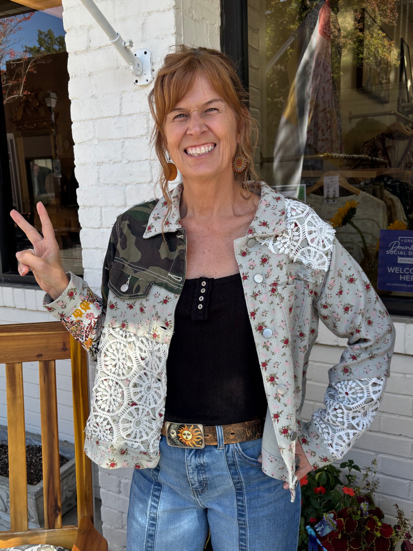 Camo Floral Patchwork Jacket