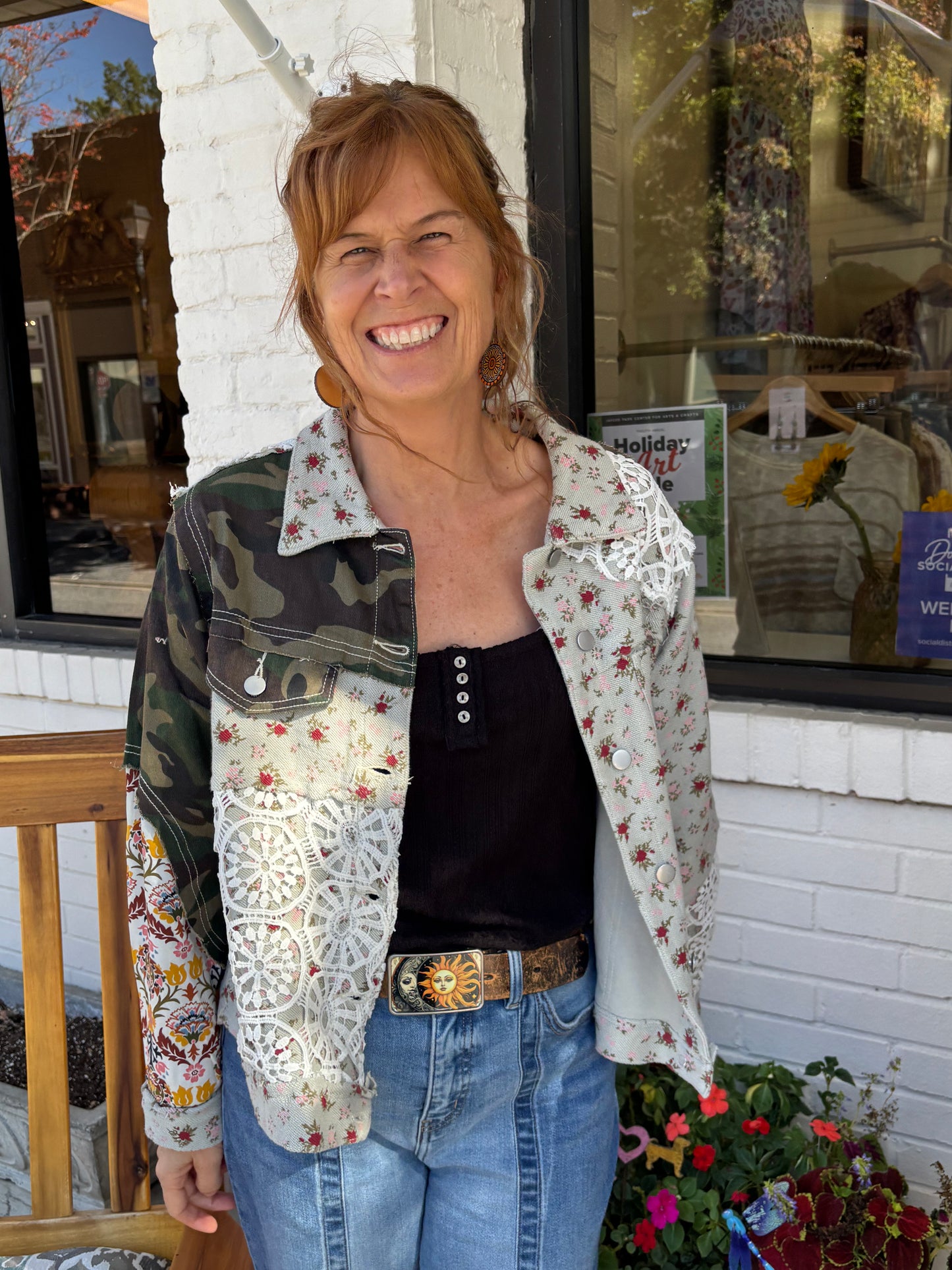 Camo Floral Patchwork Jacket