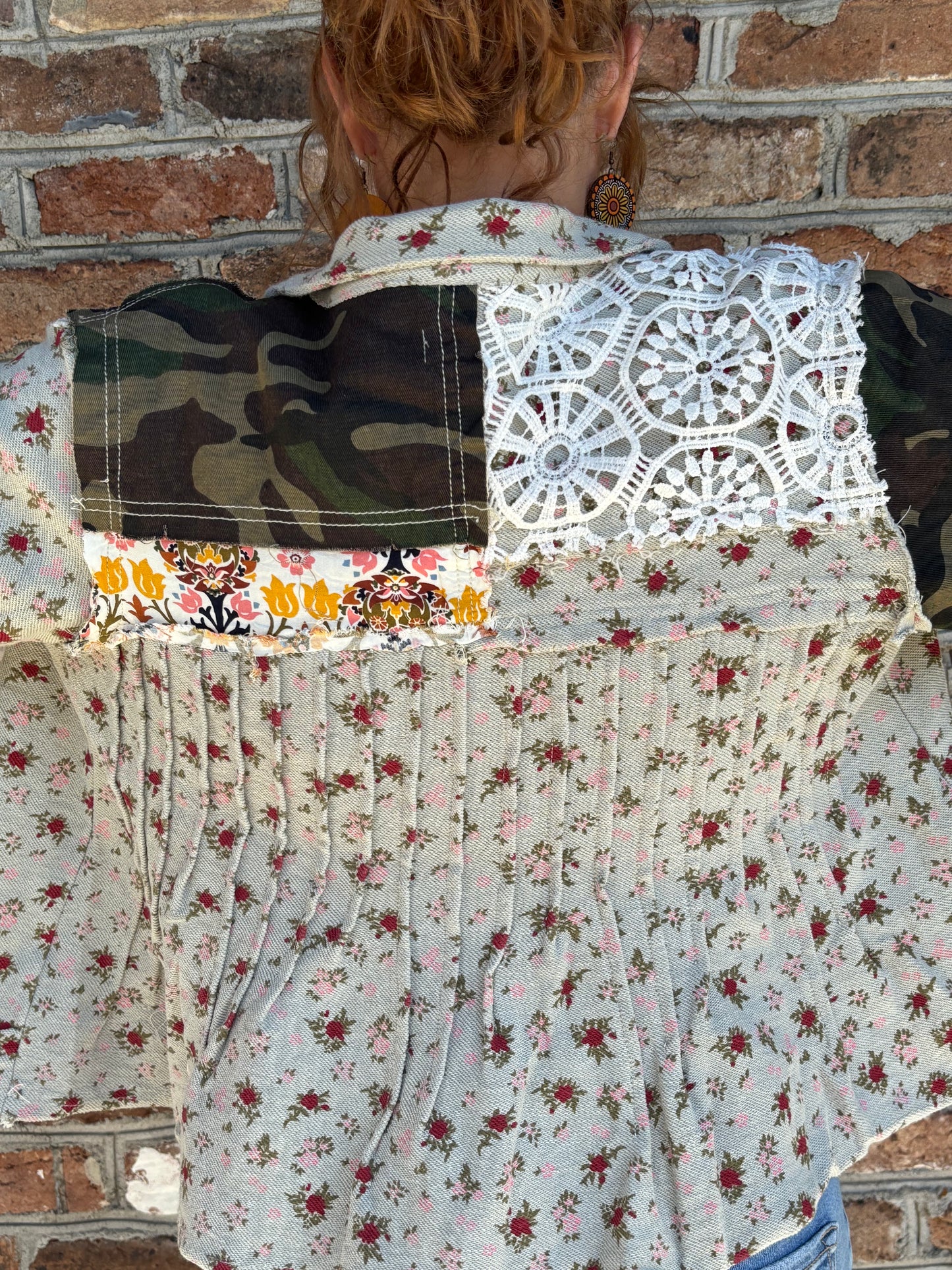 Camo Floral Patchwork Jacket