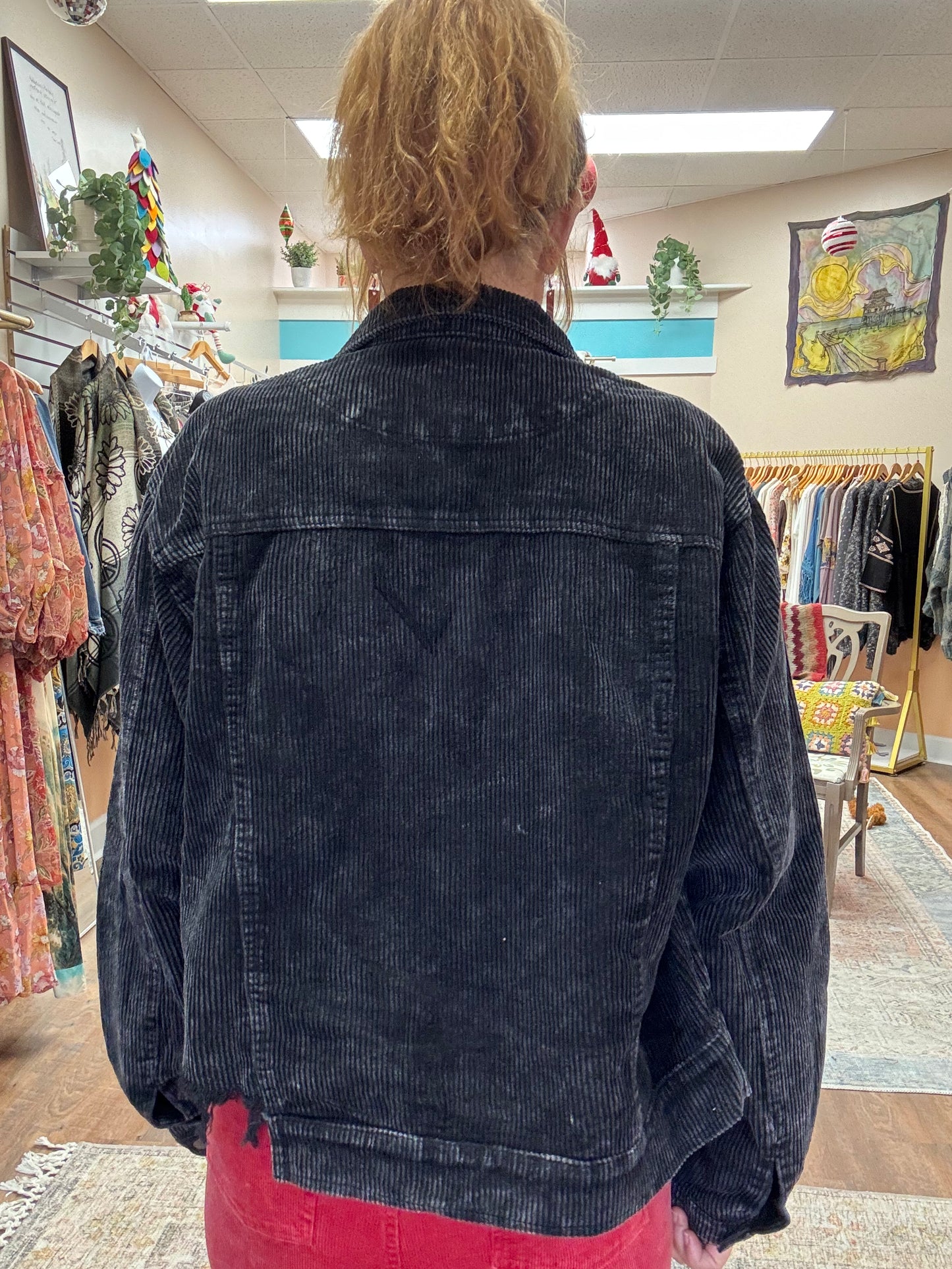 Washed Corduroy Button Jacket