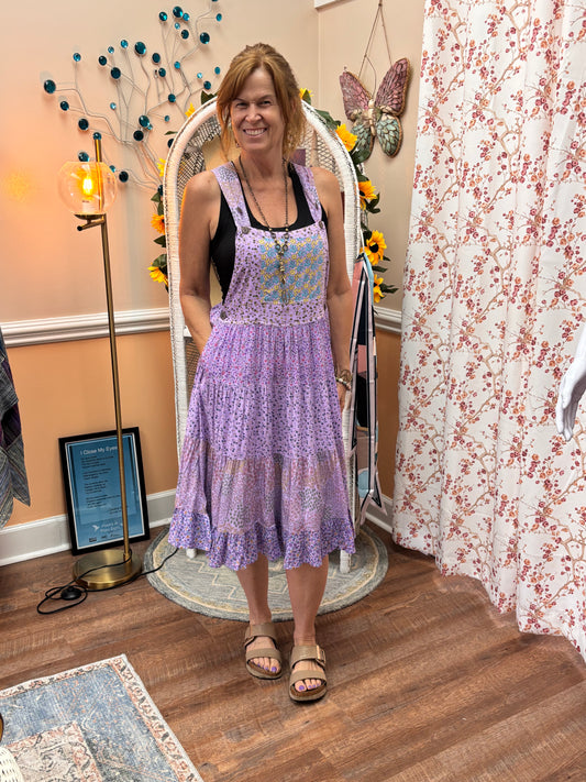 Flowy Panel Jumper Dress
