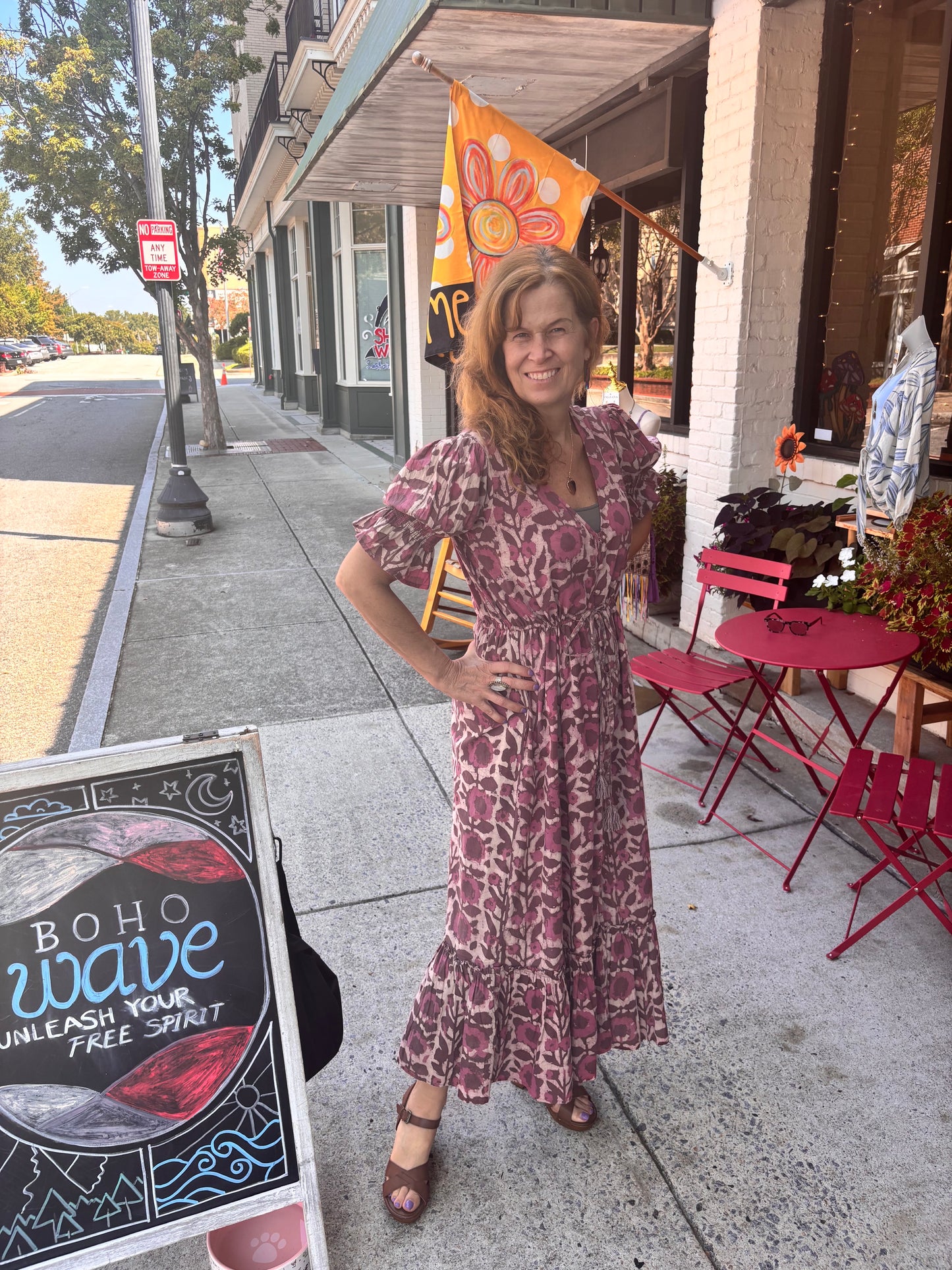 Hand Block Printed Naturally Dyed Cotton Maxi Dress (Emelie)