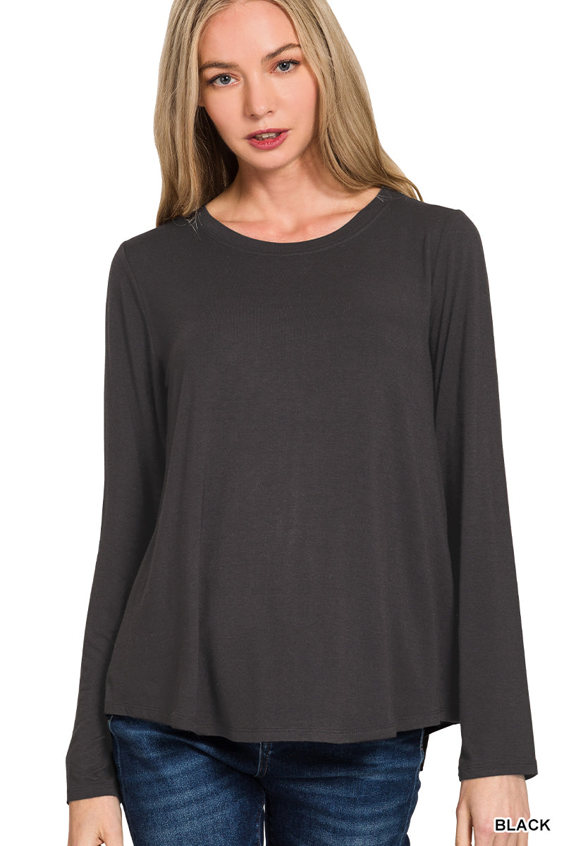 Soft Stretch Crewneck Long Sleeve Tee