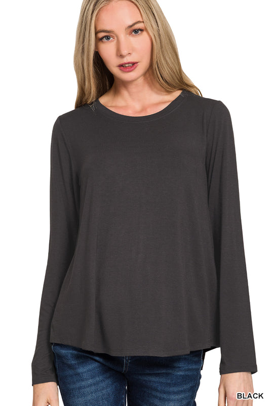 Soft Stretch Crewneck Long Sleeve Tee