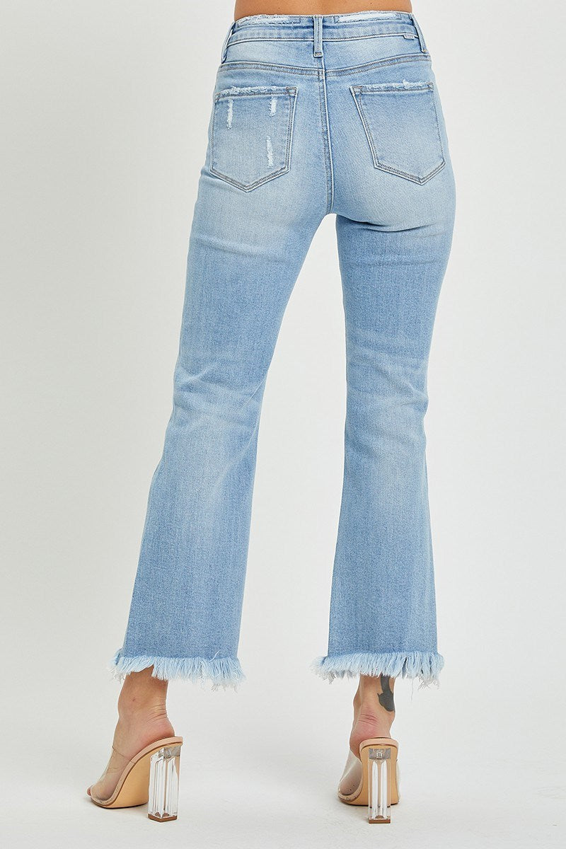 Risen High Rise Crop Flare Jean