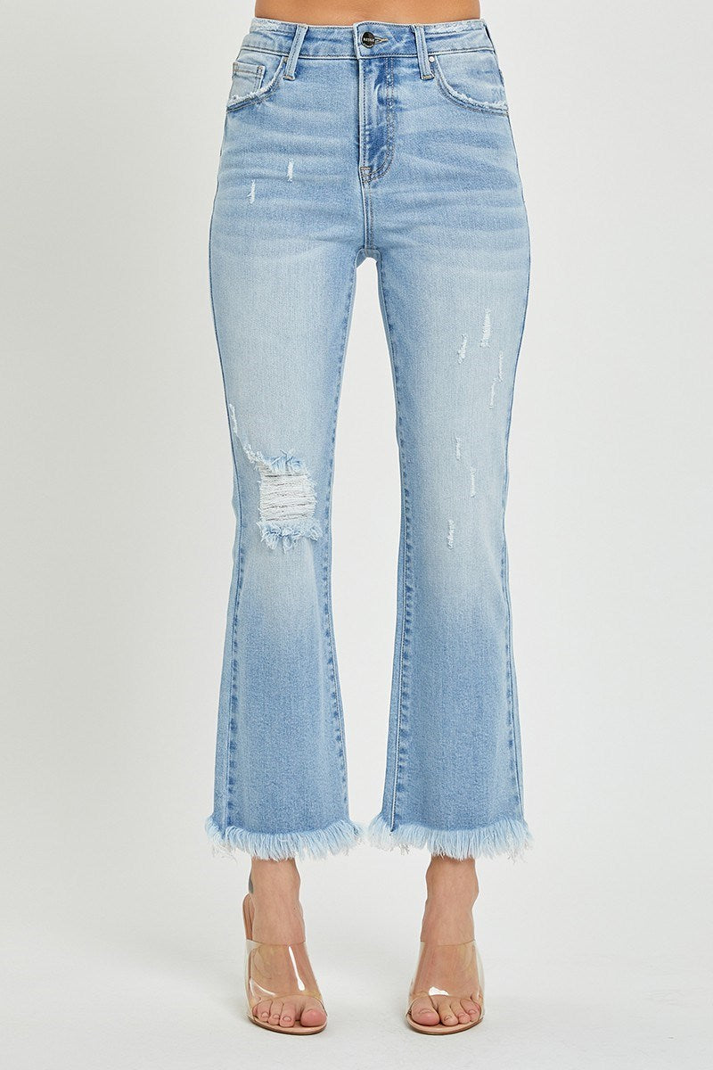 Risen High Rise Crop Flare Jean