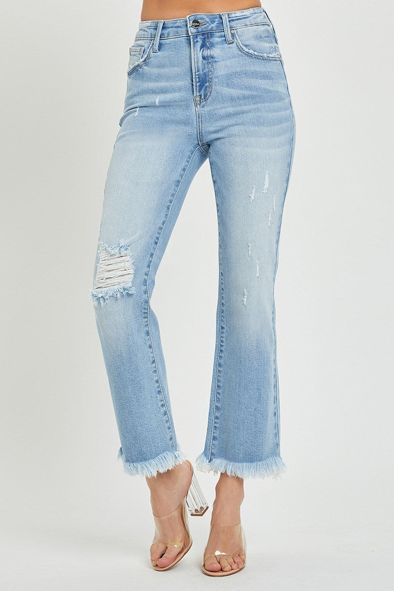 Risen High Rise Crop Flare Jean