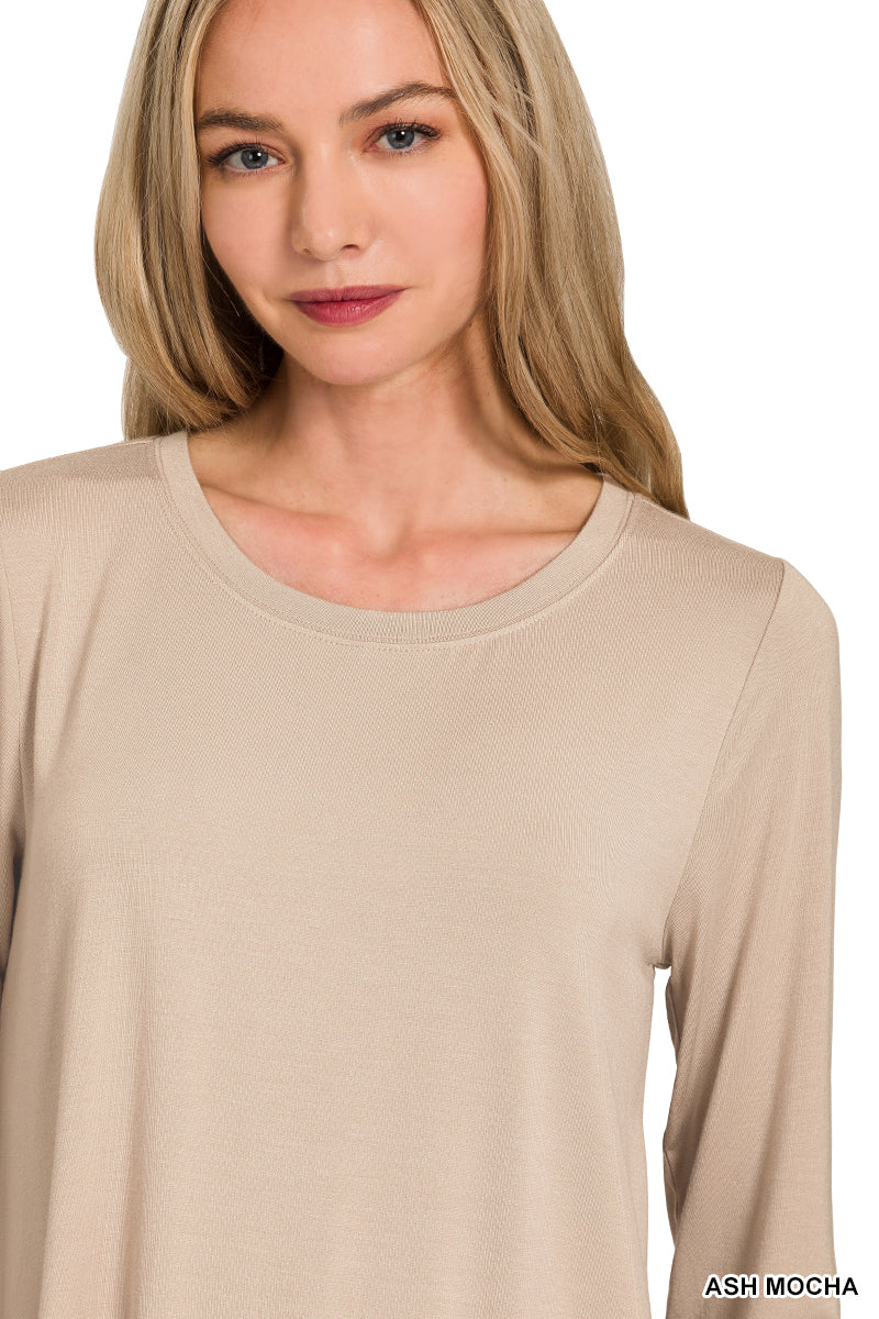Soft Stretch Crewneck Long Sleeve Tee